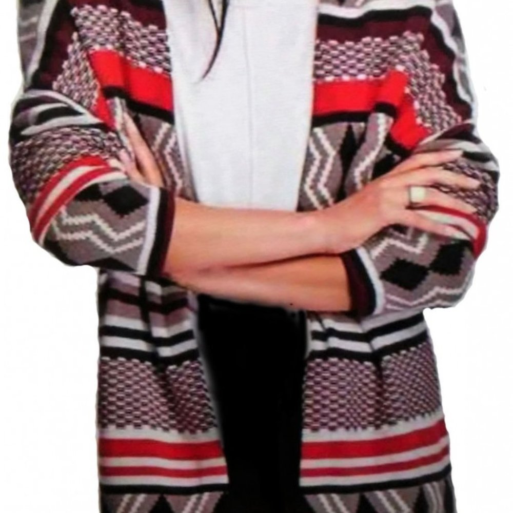 Geo Patterned Cocoon Cardigan - Picture 4 of 11